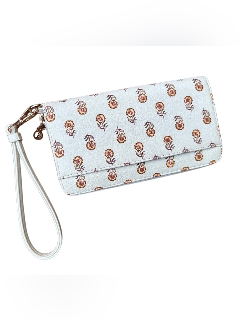 Lauren Conrad Floral Zip Around Wristlet Wallet Removable Strap Casual Compact